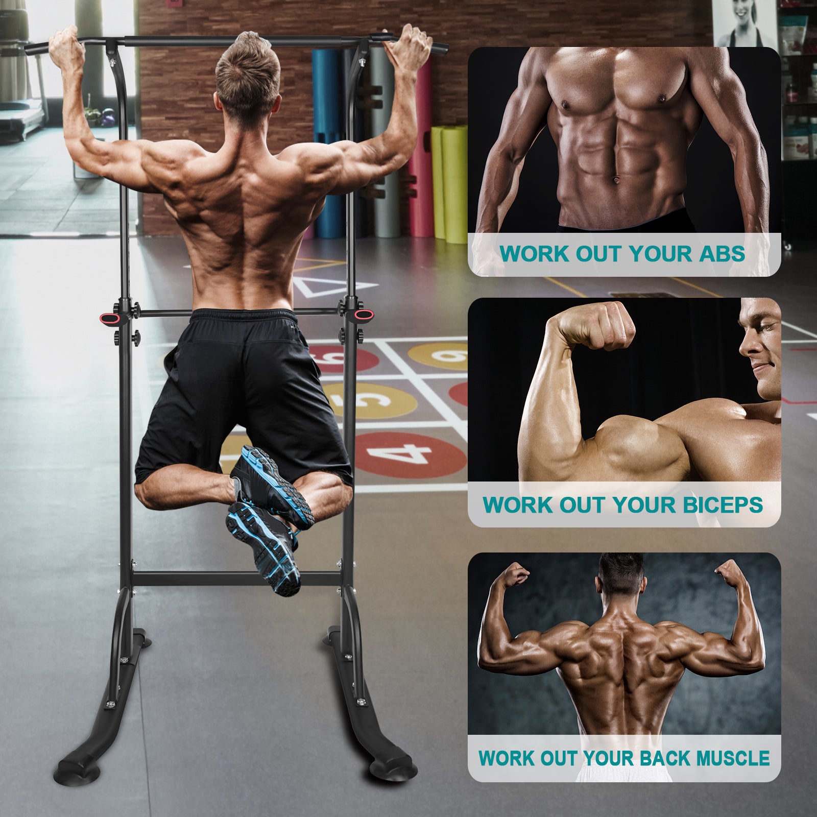 Power Tower Dip Station – Höhenverstellbar, Multifunktions-Heimtraining